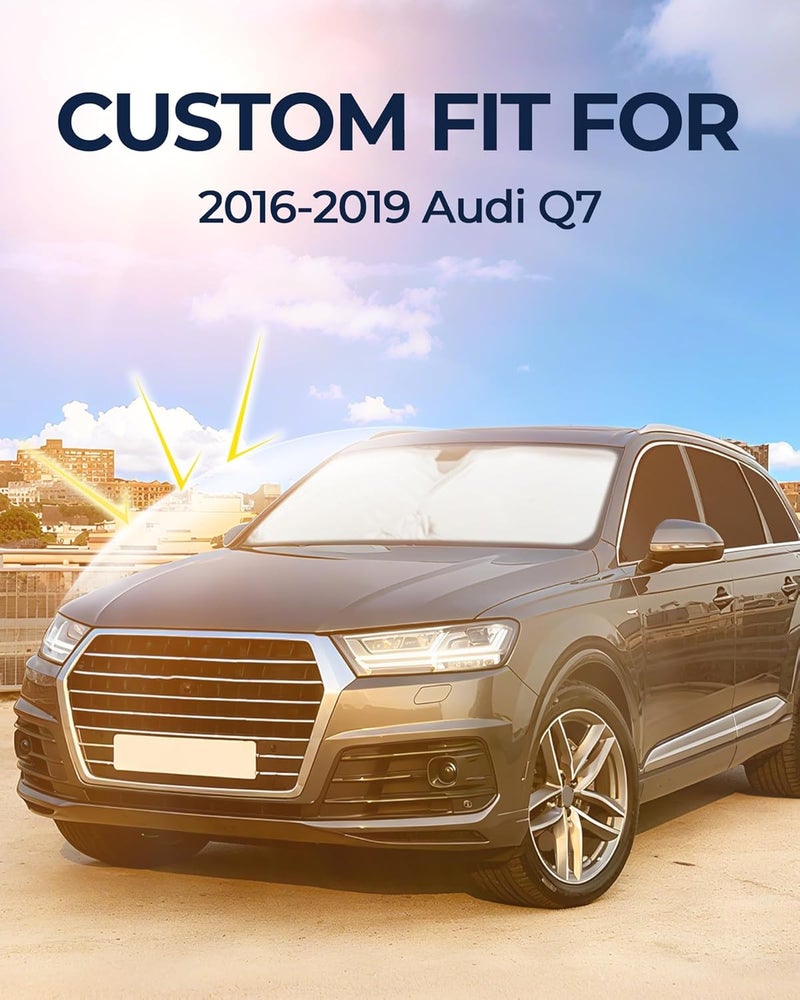 JASVIC for Audi Q7 2016-2019 Car Window Shades, 8pcs Privacy Sun Shade Set for Front Windshield Side and Rear Windows, Full Window Covers Keeps Vehicle Cool for Camping Napping - Image 3